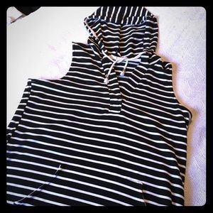 Black & White Striped Dress/Long Top